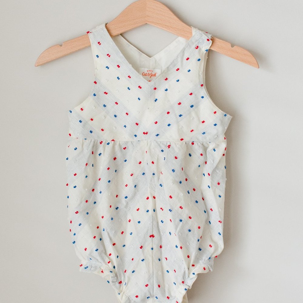 Cat & Jack Red And Blue Dot Pattern Jumper